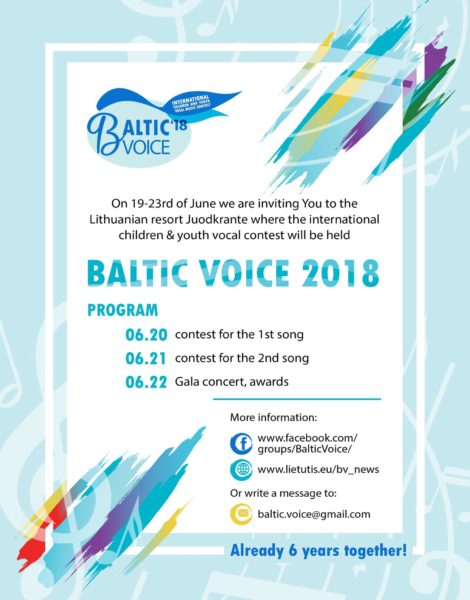 Baltic Voice 2018 (reg. -20 aprill)