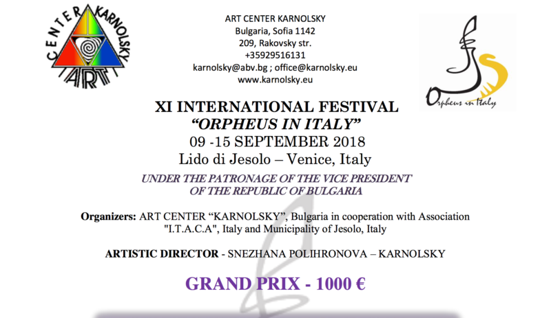 “ORPHEUS IN ITALY” (reg. 15.Mai 18) @ Venice, Italy